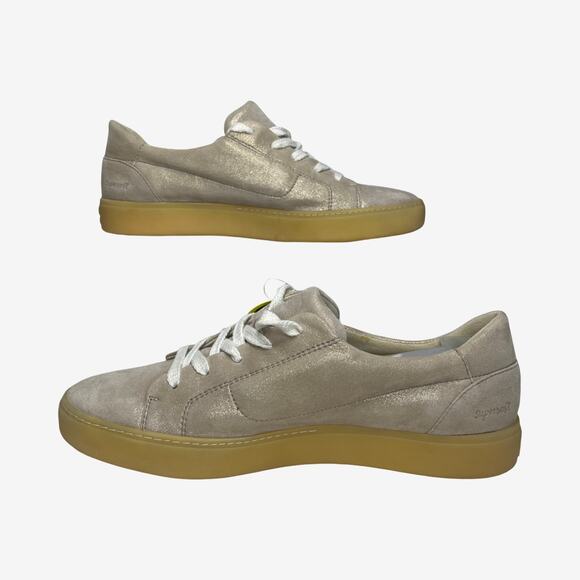Paul Green Super Soft Leather Sneakers UK 7 ≈ US 9.5 Beige Metallic Suede - Picture 10 of 12
